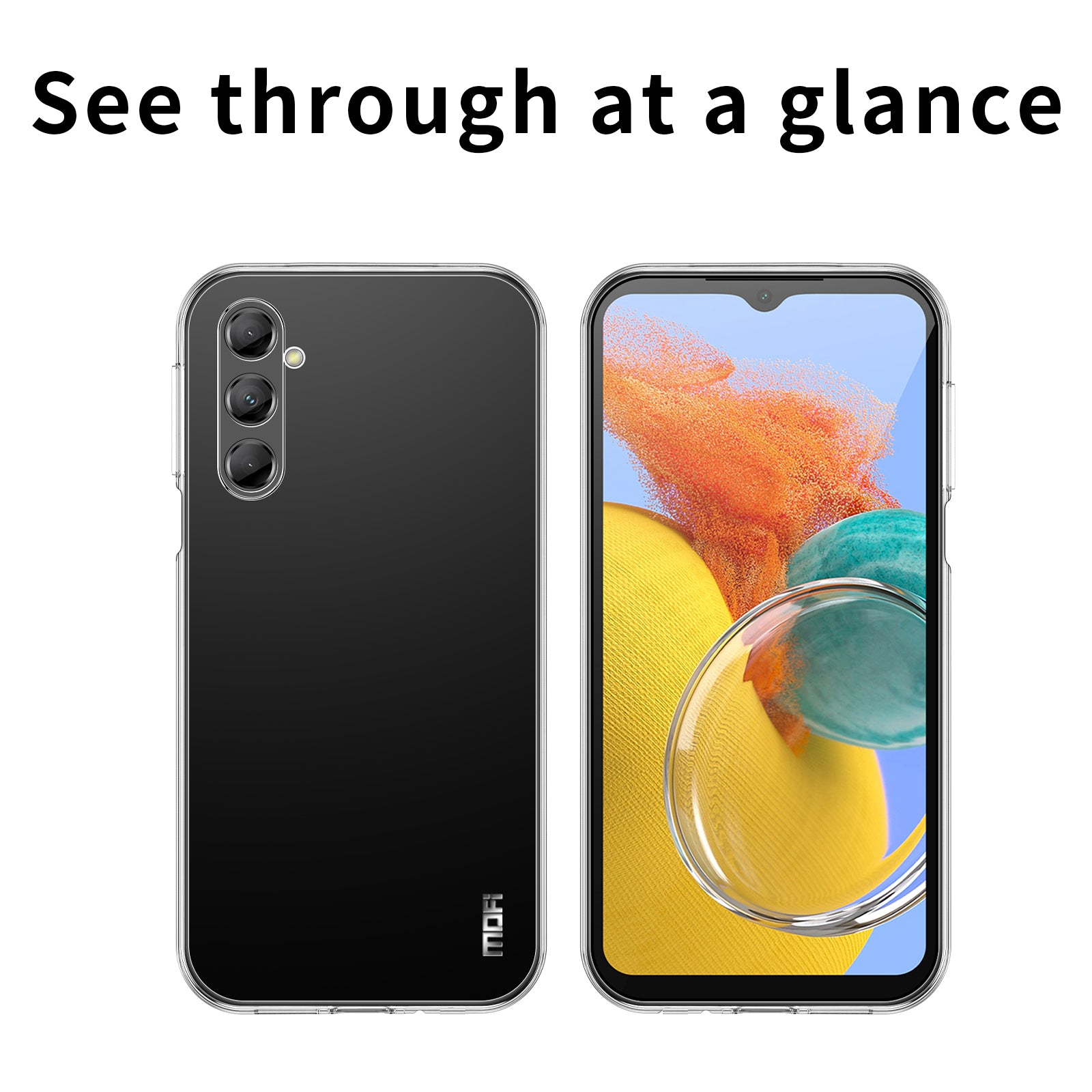 MOFI pro Samsung Galaxy M14 5G průhledné pouzdro TPU na telefon odolný proti poškrábání kryt na smartphone MOFI pro Samsung Galaxy M14 5G průhledné pouzdro TPU na telefon odolný proti poškrábání kryt na smartphone